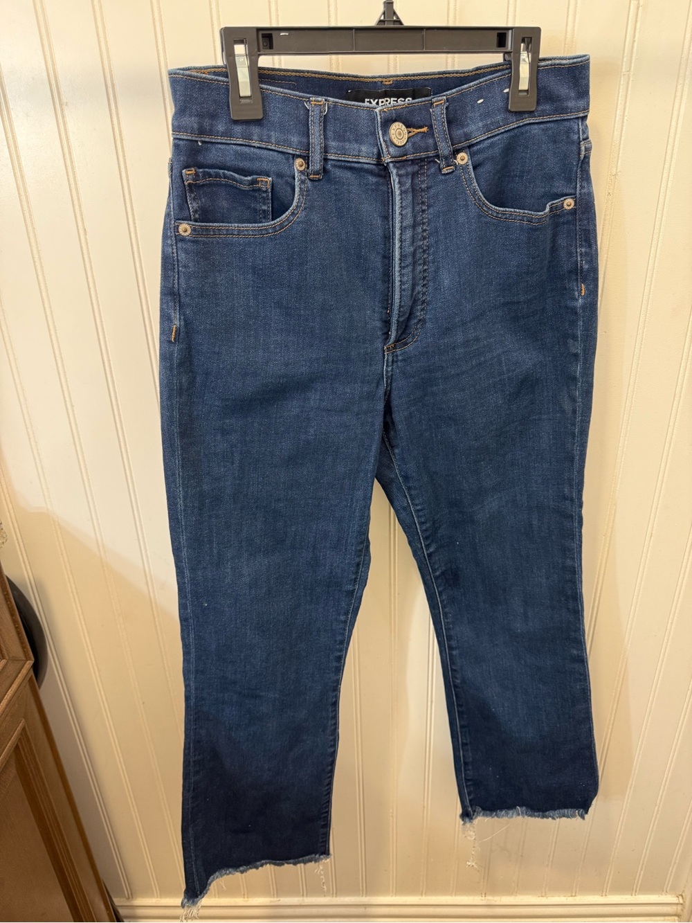 Express Slim Straight Jeans in Deep Blue Wash